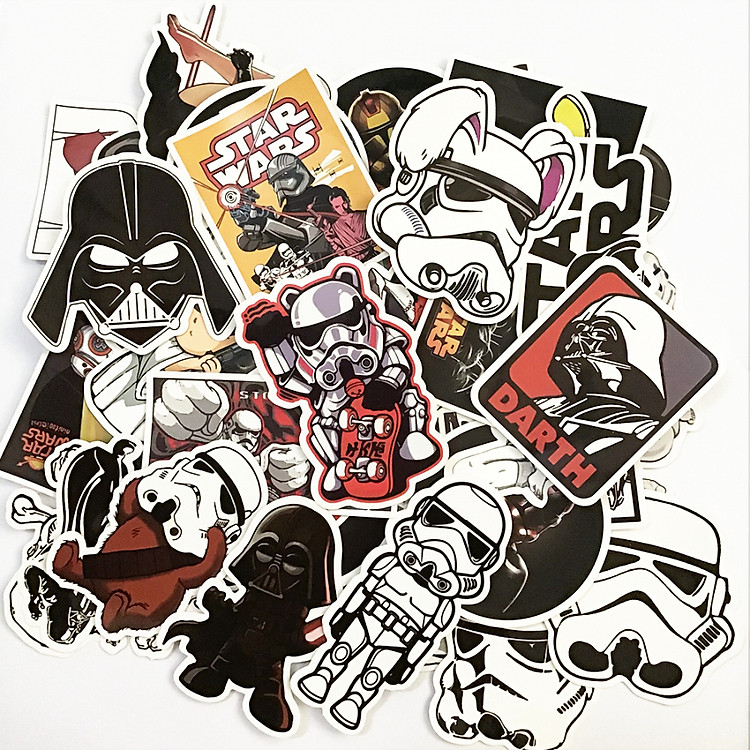 Bộ 50 Sticker Starwars SW50 - Chống Thấm Nước Dán Xe Máy Nón Bảo Hiểm