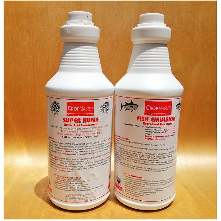 Combo SUPER HUME 1000ML PHÂN BÓN LÁ + PHÂN ĐẠM CÁ CAO CẤP FISH EMULSION 1000ML- SẢN XUẤT TẠI MỸ (USA)