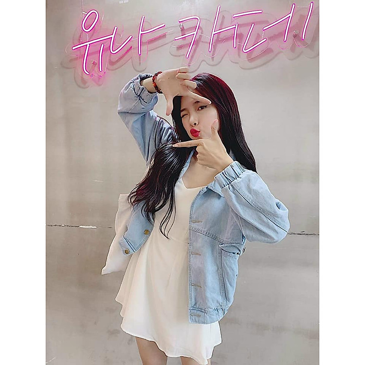 Áo khoác jean nữ bo thun