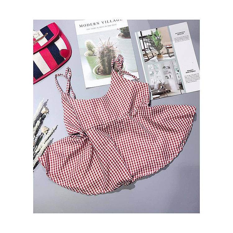 Áo 2 Dây Baby Doll Kẻ Caro Xinh Xắn