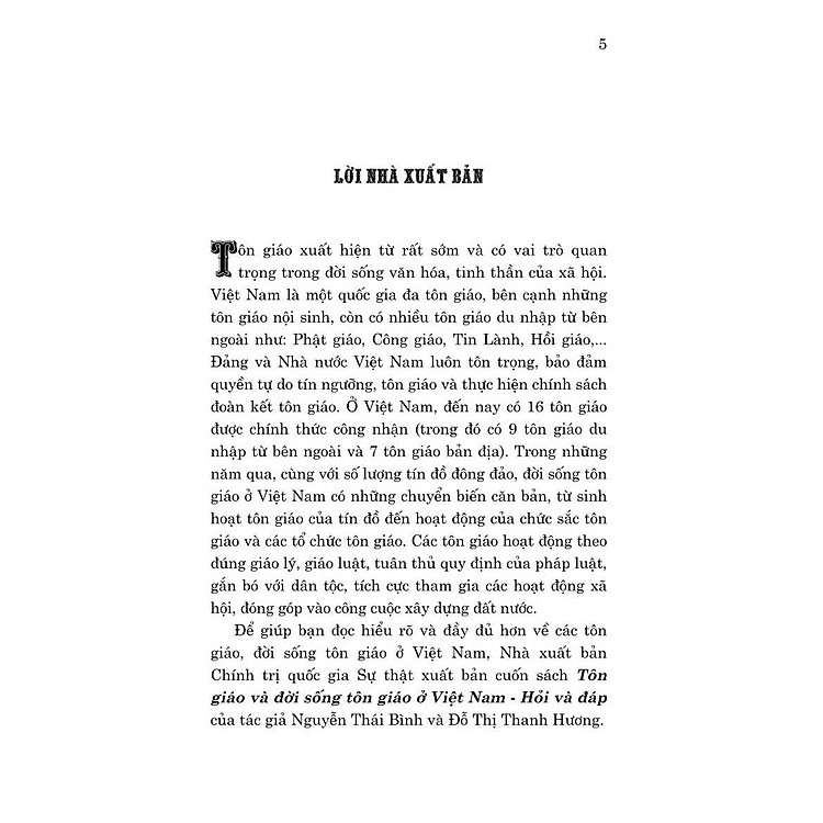 Tôn giáo và đời sống tôn giáo ở Việt Nam - Hỏi và đáp (bản in 2024) - Ảnh 3