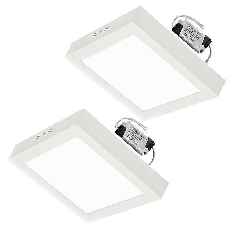 2 Đèn Led ốp trần 12w vuông nổi sáng trắng Posson LP-So12