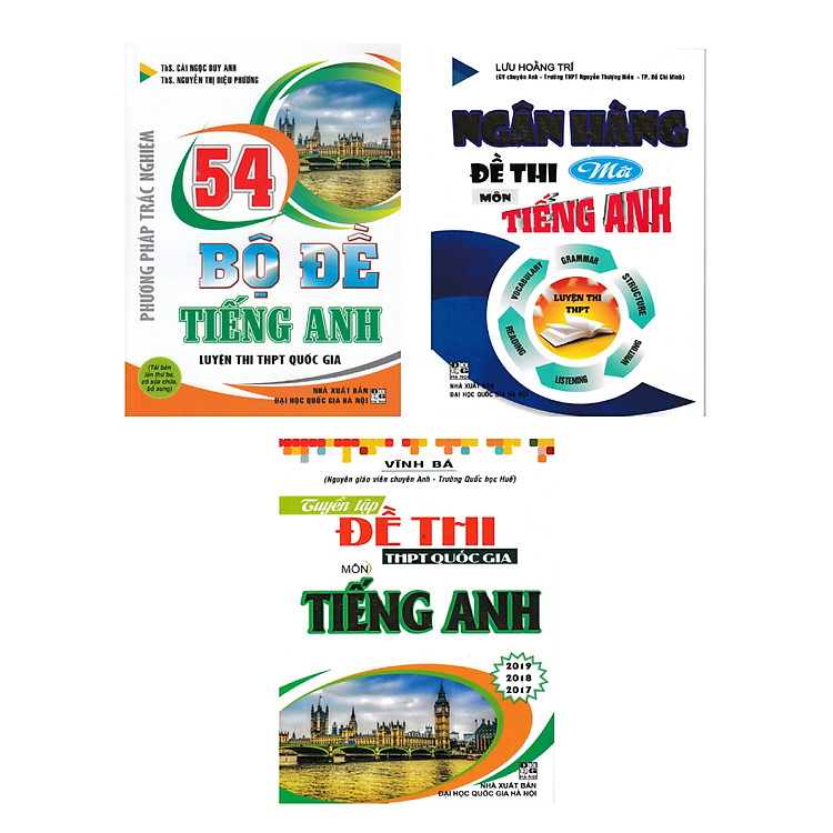 Combo Phương Pháp Trắc Nghiệm - 54 Bộ Đề Tiếng Anh Luyện Thi THPT Quốc Gia + Ngân Hàng Đề thi Mới Môn Tiếng Anh Luyện Thi THPT + Tuyển Tập Đề Thi THPT Quốc Gia Môn Tiếng Anh