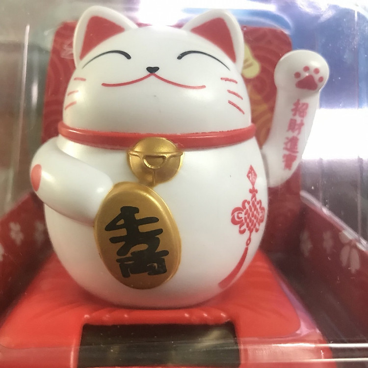 Mèo Thần Tài Vẫy Tay Đứng (Năng Lượng Ánh Sáng)