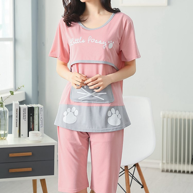 Đồ bộ lửng bầu kết hợp cho con bú