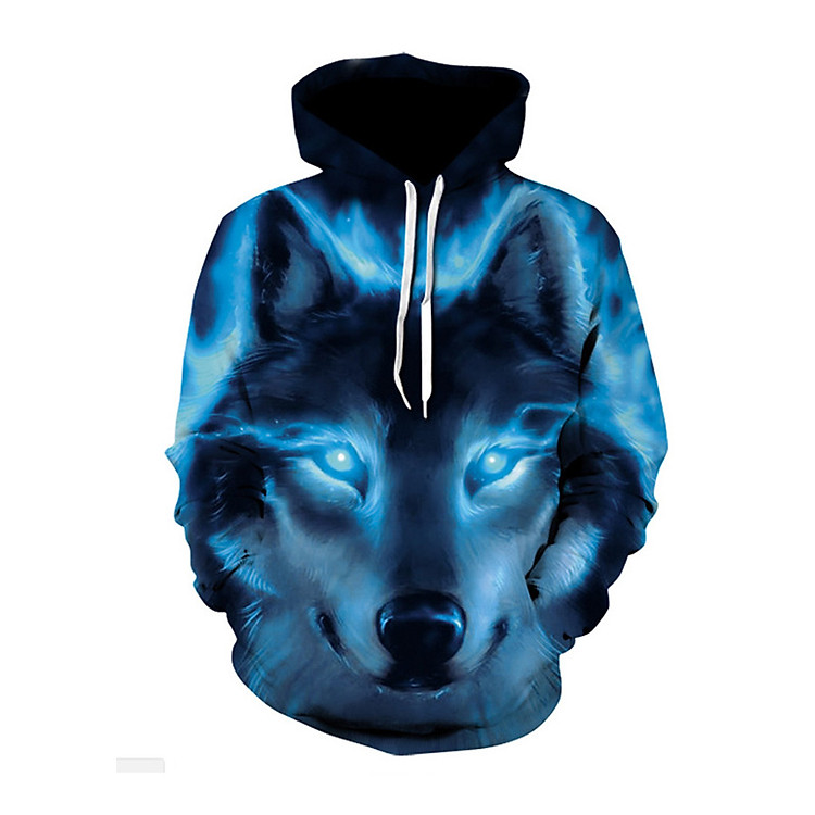 Áo Hoodie Nam 3D Hình Sói Xanh Độc Lạ - A3D11