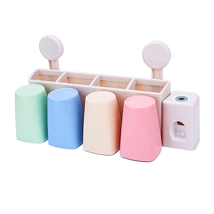 Kệ treo bàn chải và lấy kem tự động 4 cốc cao cấp