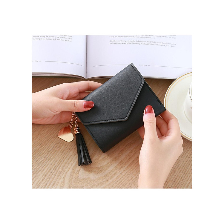 BÓP VÍ NỮ CẦM TAY YOUNG GIRL KHÓA BẤM KẾT HỢP TUA PHỤ KIỆN XINH XẮN BTVD29