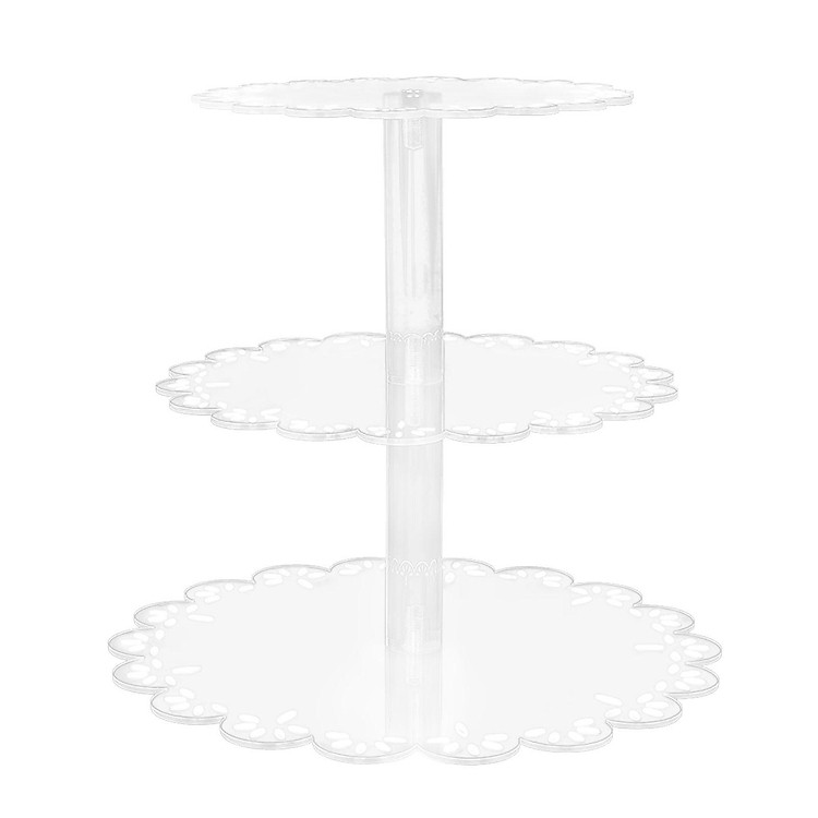 Round Acrylic Cupcake Stand Reusable Transparent for Wedding Seminar Party