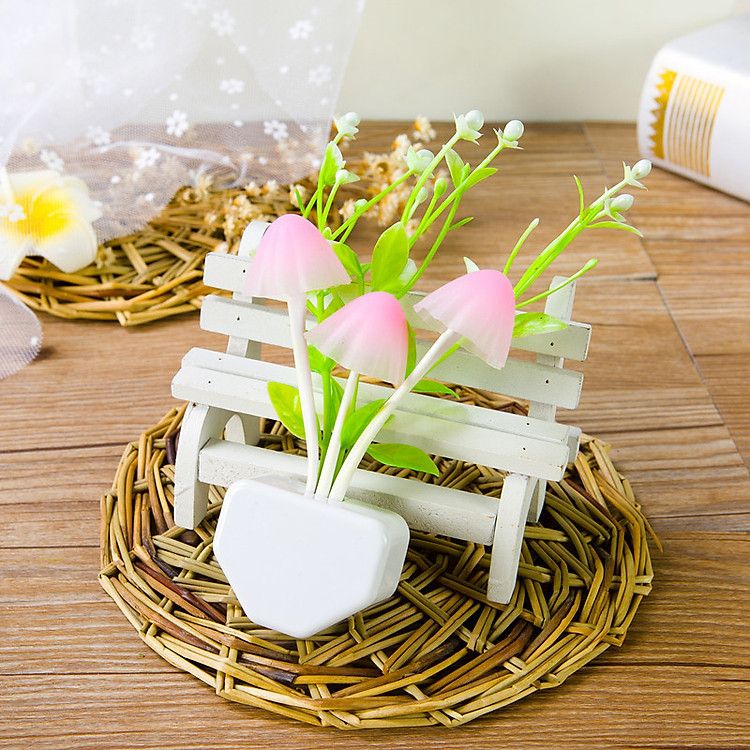 Đèn Ngủ Cảm Ứng Hình Chậu Hoa Và Nấm - Hàng chính hãng