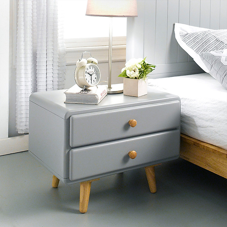 Tủ Đầu Giường 2 Ngăn Kéo Rora - BSK2RORG - Grey