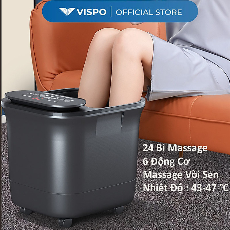 Bồn Ngâm Chân VISPO VP-BN23 - Massage Tự Động, Làm Nóng Và Giữ Ấm Nước 43-47°C, Massage Lòng Bàn Chân Cải Thiện Giấc Ngủ