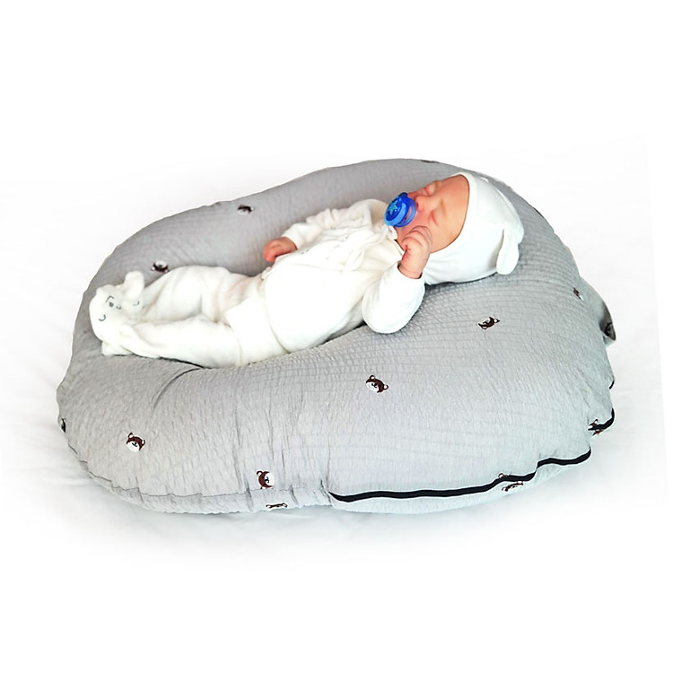 Gối chống trào ngược cho bé Rototo Bebe cao cấp nhập khẩu Hàn Quốc khắc phục tình trạng trào ngược dạ dày trẻ sơ sinh hiệu quả - Loại Ripple nhăn thoáng mát, không bám dính