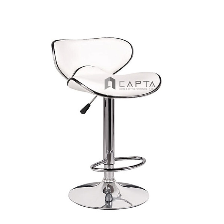 Ghế quầy bar thân nệm con sò đẹp CB2213-P Nội thất Capta nệm PVC nhập khẩu chân thép mạ chrome tăng giảm hcm