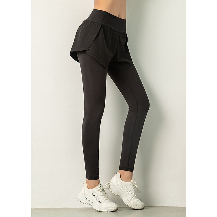 Đồ tập gym nữ Louro QL52, kiểu quần tập gym nữ có quần short liền, vải co giãn 4 chiều, thoáng mát