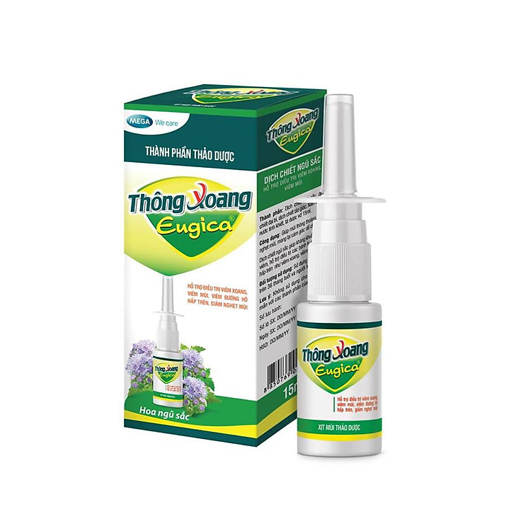 Xịt mũi thảo dược giúp giảm triệu chứng viêm xoang, viêm mũi EUGICA THÔNG XOANG (Chai 15 ml)