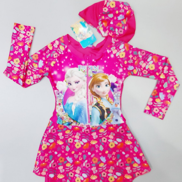 Bộ bơi bé gái tay dài -hình Elsa