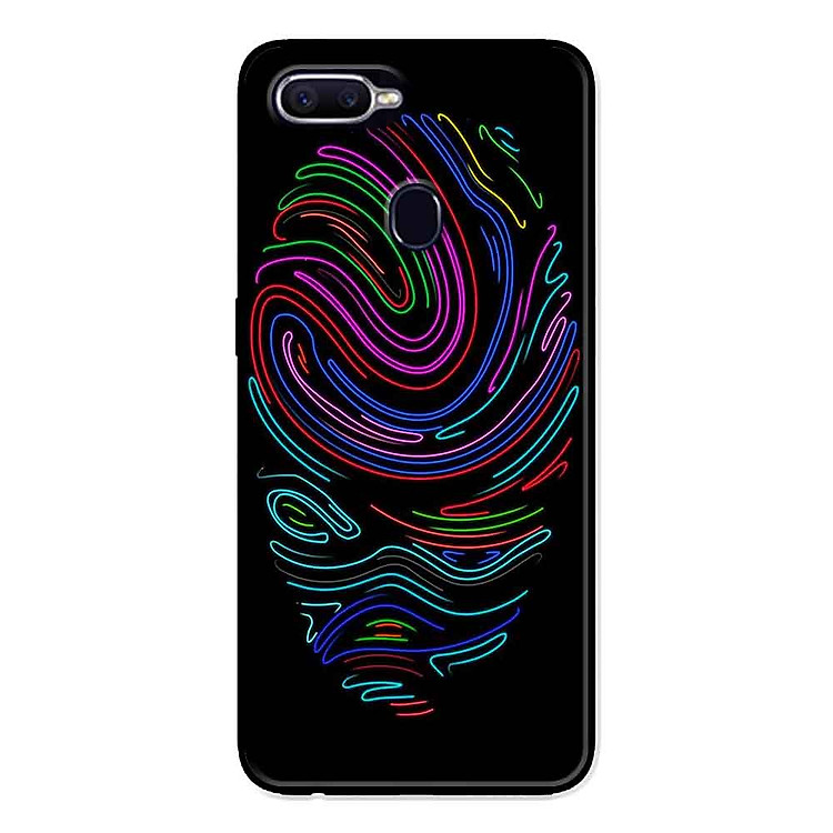 Ốp Lưng in cho Oppo A7 Mẫu Vân Tay Neon - Hàng Chính Hãng
