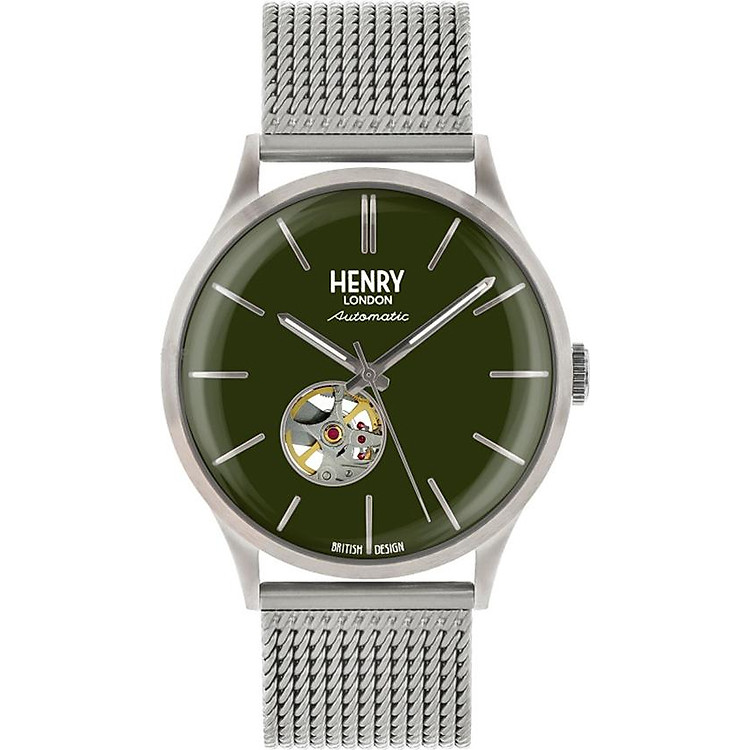 Đồng Hồ Nam Dây Thép Không Gỉ Henry London HL42-AM-0283 Heritage Automatic (42mm) + Dịch Vụ Khắc Tên