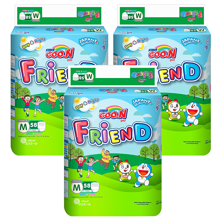 Combo 3 Tã Quần Goo.n Friend Gói Cực Đại M58 (58 Miếng)