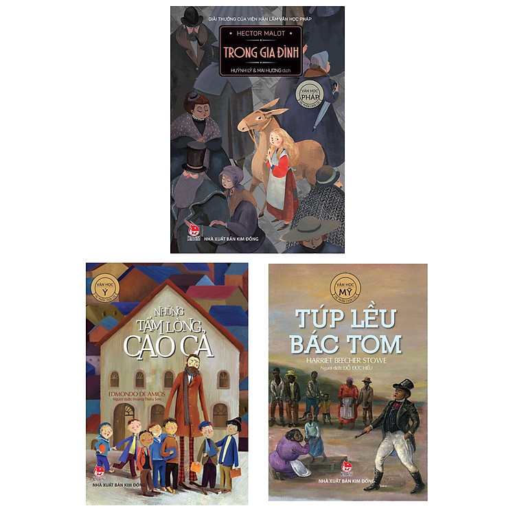 Combo (3 Cuốn) Sách Văn Học Thiếu Nhi: Trong Gia Đình + Những Tấm Lòng Cao Cả + Túp Lều Bác Tom