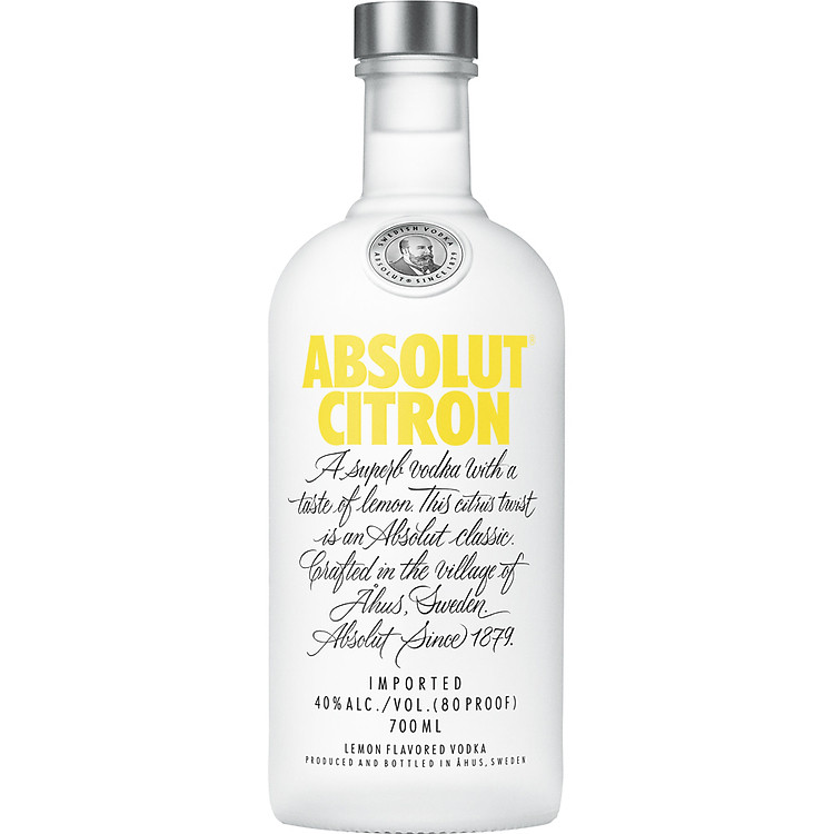Rượu Vodka Absolut Vị Chanh Citron 700ml 39% - 41% - Không kèm hộp