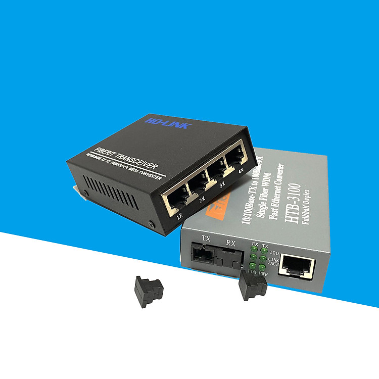 Bộ chuyển đổi quang điện Netlink 1 ra 4 Cổng LAN HTB-3100/HL-SF1004D - Hàng Nhập Khẩu