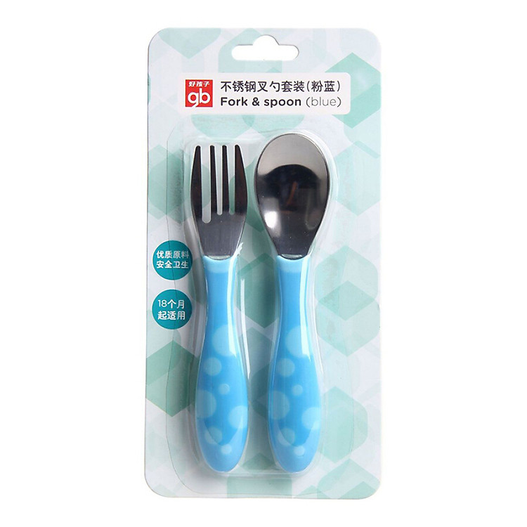 Bộ Thìa Nĩa Hợp Kim Cho Bé - Hồng Xanh