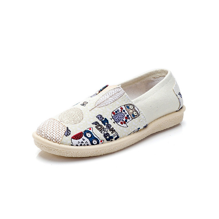 Giày mọi nữ chất liệu vải bố hoa văn lạ mắt 9600101