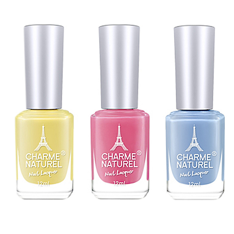 Sơn Móng Tay Màu Cao Cấp Charme Naturel (Combo Kẹo Ngọt - 3 Màu) (12 ml / Lọ)