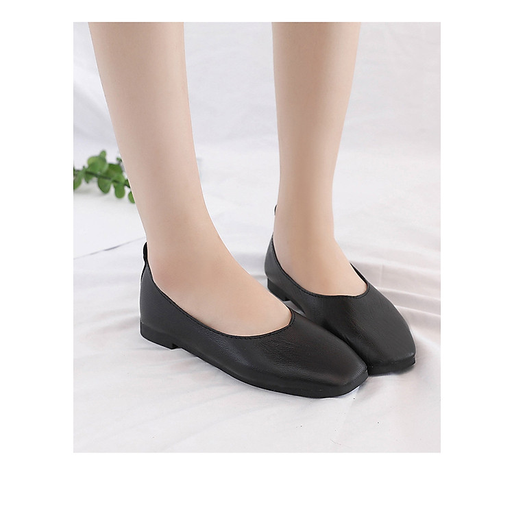 Giày búp bê nữ da mềm mũi vuông size chuẩn nhiều màu V219