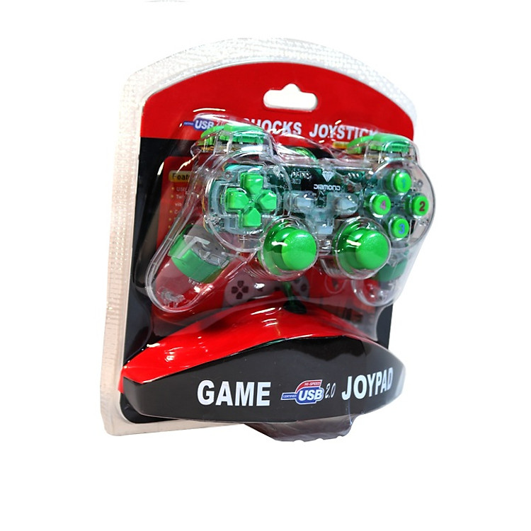 Tay Cầm chơi game cho Laptop và PC cổng USB Led Xanh Hổ Trợ Rung