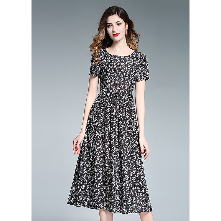 Đầm Xòe Voan Hoa Nhí MS293