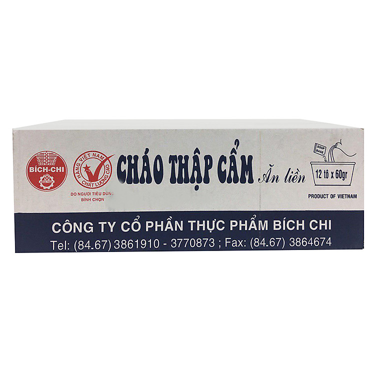 Thùng 12 Tô Cháo Thập Cẩm Bích Chi 60g