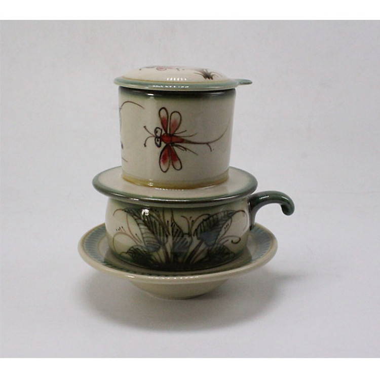 Phin Cafe Gốm Vẽ Chuồn Thấp MNV-CFV001-3