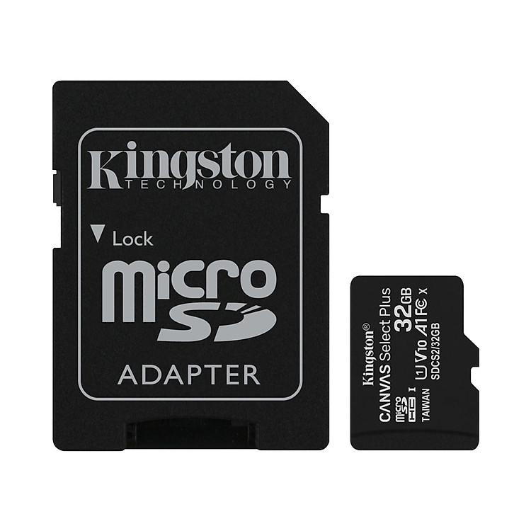 Thẻ nhớ Kingston microSDHC 32GB CL10 UHS-I SDCS2/32GB - 100MB/s (Có Adapter) - Hàng Chính Hãng