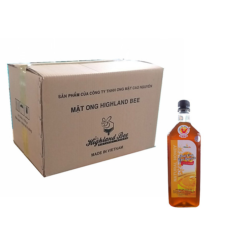 Thùng Mật ong Cao Nguyên Highlandbee 1L (1400g)