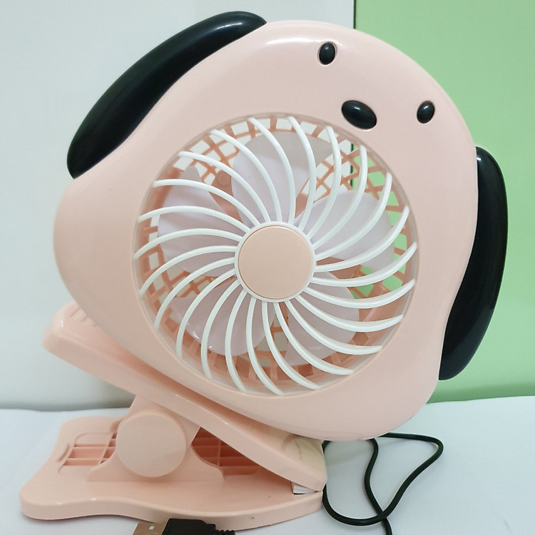 Quạt sạc kẹp xe đẩy cho bé hình chó cún
