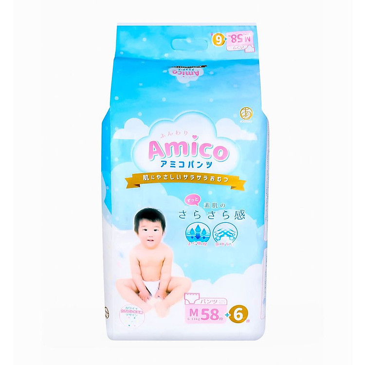 Mua tại Tiki: Tã quần Amico Nhật size M58+6 Chính hãng, giá tốt
