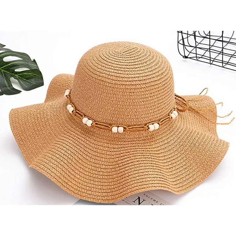 Mũ rộng vành đi biển đẹp Nón rộng vành đi biển Mũ cói đi biển rộng vành chống tia UV Panama thời trang Hàn Quốc dona21040805