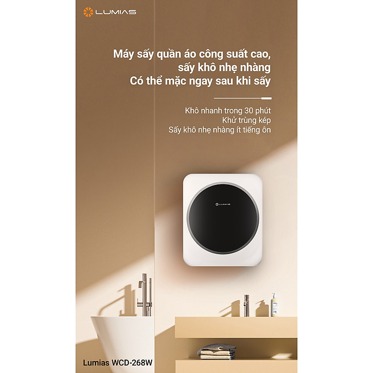 Máy sấy quần áo Lumias WCD-268W Hàng chính hãng