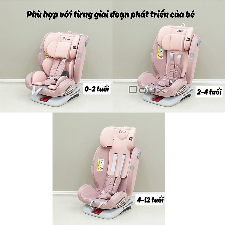 Ghế ngồi ô tô DOUX xoay 360 cho bé Chính hãng Giá rẻ - Hình ảnh 3