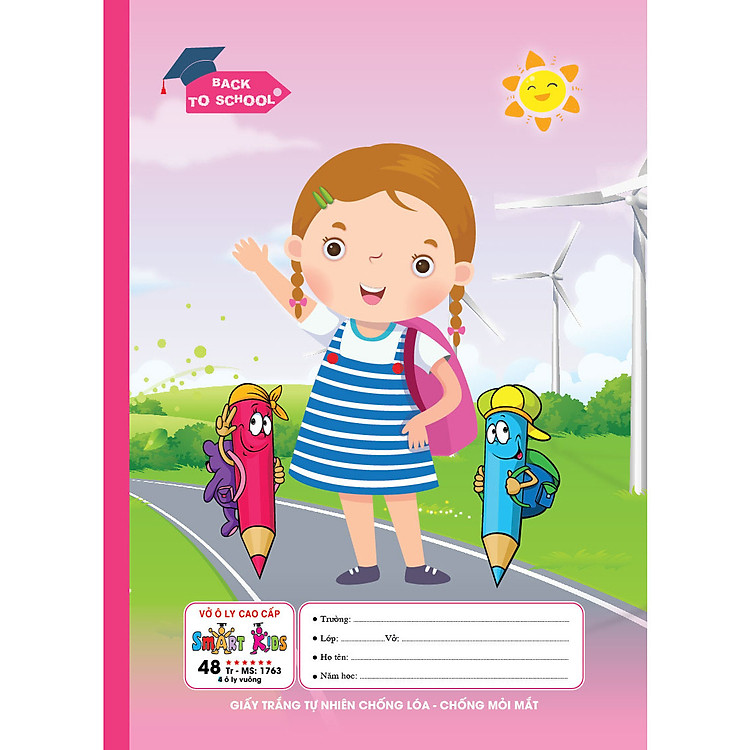 Lốc 10 Vở ô ly Smartkid Cao cấp Chống lóa