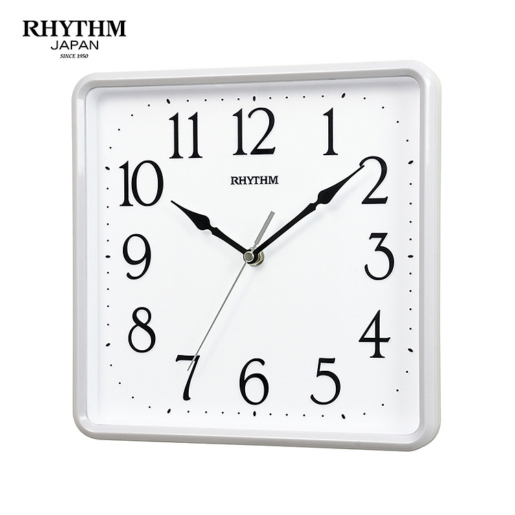 Đồng hồ treo tường Nhật Bản Rhythm CMG597NR03- Kt 25.2 x 25.2 x 4.3cm, 500g Vỏ nhựa. Dùng Pin