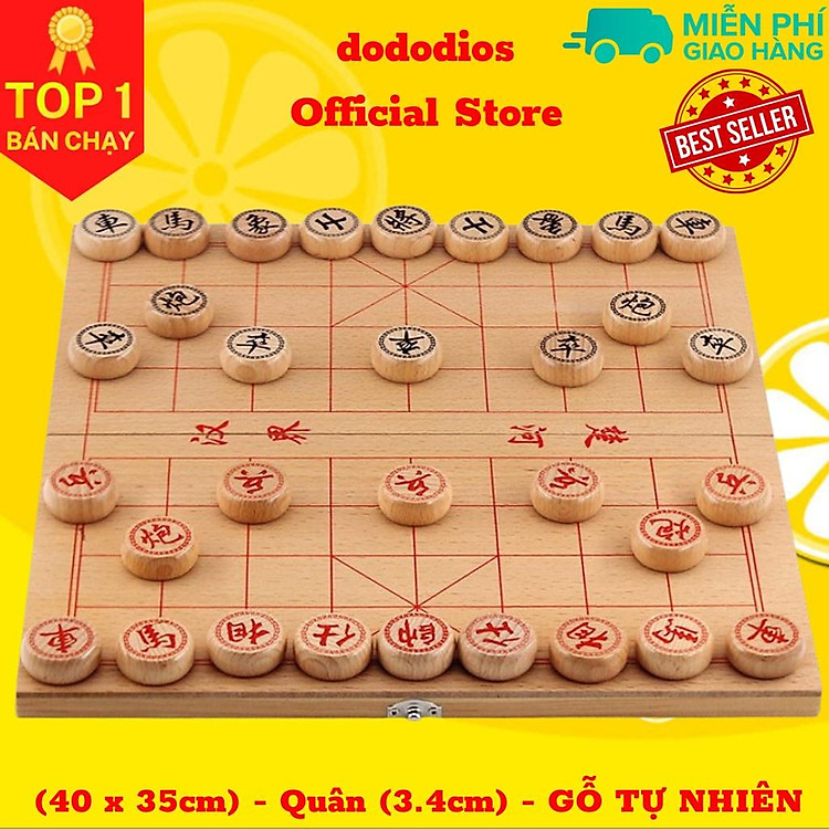 Cờ tướng gỗ tự nhiên 40x35 cm Chính hãng Tiết kiệm - Hình ảnh 3