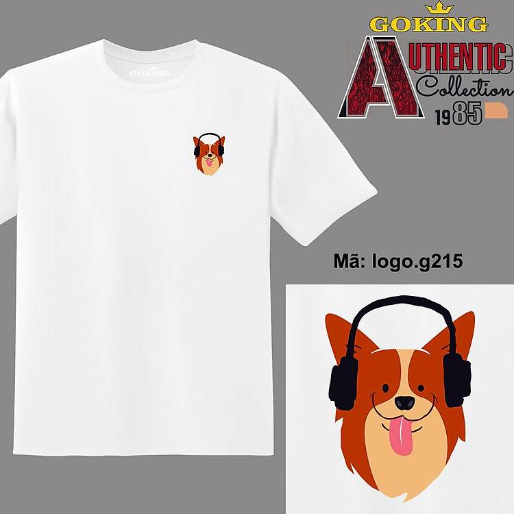 The Dog, mã logo.g215. Áo thun nam nữ in logo đẹp. Áo phông GOKING hàng hiệu, quà tặng cao cấp cho gia đình, cặp đôi, lớp nhóm, doanh nghiệp