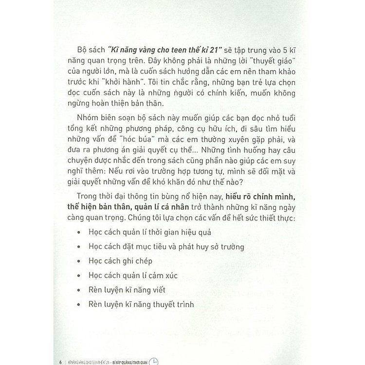 Kĩ Năng Vàng Cho Teen Thế Kỉ 21 - Bí Kíp Quản Lí Thời Gian (Tái Bản 2024) - Ảnh 2