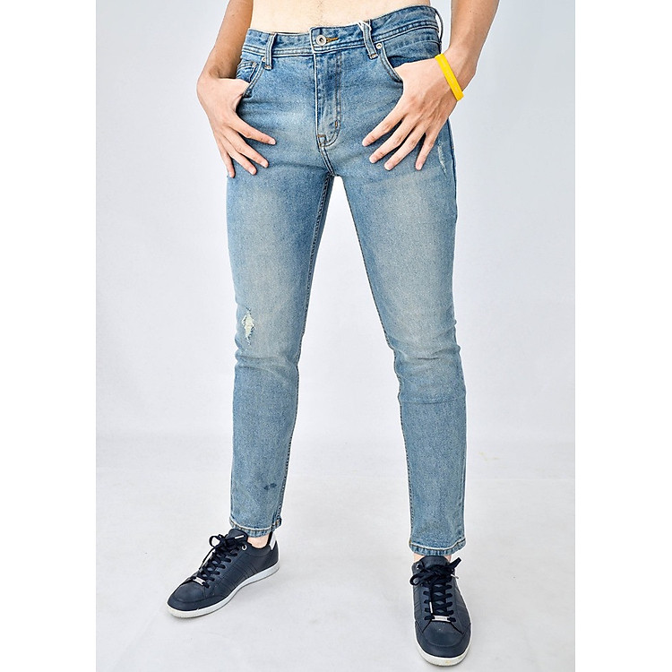 QUẦN JEAN NAM SLIM FIT XANH NHẠT
