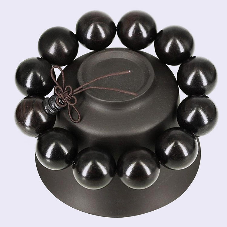 Vòng tay gỗ Mun Sừng Đen 20 li (12 hạt)