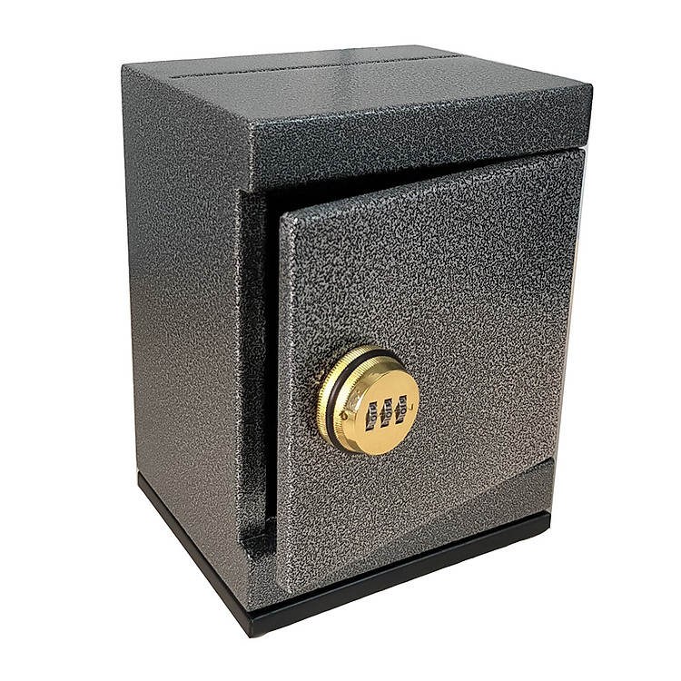 Két sắt mini khóa số không chìa đen tiết kiệm mini safe box black piggy bank